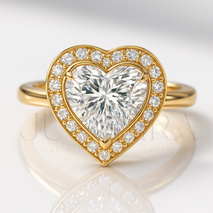 Proposal Heart Cut Moissanite Diamond Ring 2.70 TC Vintage Halo 14k White Gold Cathedral Band Pave Bridge Engagement Ring - Product Image 2