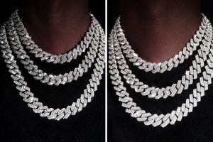 Cadena Cubana de Diamantes de Calidad Premium para Hombres y Mujeres, Ideal para Fiestas, Clubes y Estilo Urbano, Disponible para la Venta - Product Image 3