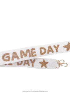 Game Day Vintage Beaded Bag <b>Strap</b> Handmade Custom Embroidery Shoulder Crossbody <b>Strap</b> Trendy Fashion Accessory Bag Hanger - Product Image 3