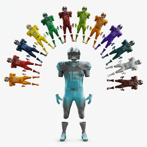 Highest Quality Short Sleeve Breathable Sublimation Design American Football Uniforms Apparel Football Team Name Number Uniforms - Product Image 1