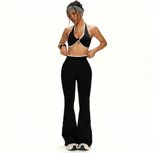 New Women Contrast Color 2 Piece Seamless Compression Sportswear Tank Top & <b>Butt</b> <b>Lift</b> <b>Leggings</b> Fitness Yoga Set - Product Image 5