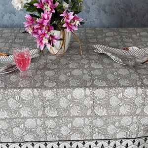 Mantel de Algodón Floral Clásico Hecho a Mano con Estampado de Bloques, Ecológico y Duradero, para Fiestas y Bodas, Estilo Rajasthan - Product Image 5