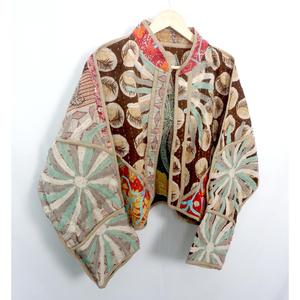 Exclusive Collection Vintage Kantha <b>Jacket</b> Designer Boho <b>Hippie</b> Women <b>Jacket</b> Kantha Layered Fabric - Product Image 4
