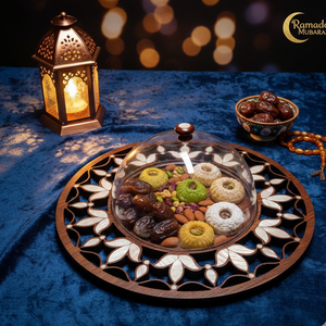 Plateau à chocolat rond de luxe en bois et nacre, fait main, de haute qualité, pour l'Aïd et le Ramadan au Vietnam (vente en gros) - Product Image 4