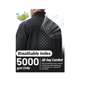 Men's Lightweight Softshell Jacket Fleece <b>Lined</b> Waterproof Tactical Rain Zip Up Winter <b>Coat</b> Windbreaker Casual - Product Image 3