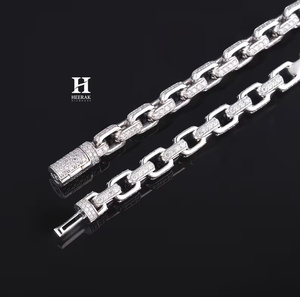 Pulsera de Lujo con Eslabones Rectangulares de Moissanita VVS, Estilo Hip Hop, con Diamantes Cultivados en Laboratorio, Joyería para Hombre - Product Image 6