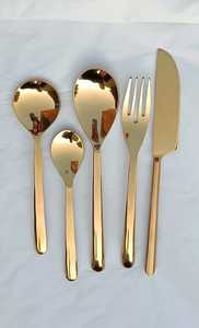 Gold Plated Stainless Steel Luxury Flatware Set <b>Mirror</b> Finish Modern Design Long Handle Spoon Fork Knife Dishwasher Safe - Product Image 6