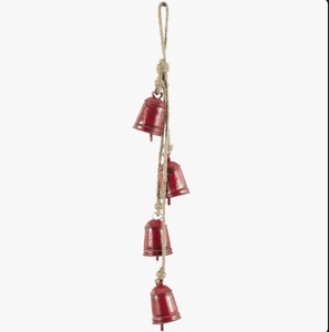 Hanging Metal Bells Rustic Red Finish Vintage Cowbells Decorative <b>Wind</b> <b>Chime</b> Home Garden Door Wall Decor Craft Wholesale - Product Image 2