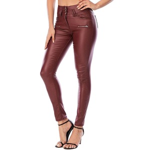 Pantalon en cuir pour femme de qualité supérieure, matière douce et résistante, look élégant, confortable, coupe ajustée pour femme. - Product Image 5