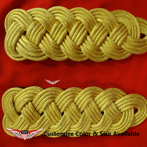 KEW Epaulettes Yellow <b>Braided</b> Mylar Thread Eco-Friendly Customizable Luxury Durable <b>Accessory</b> - Product Image 2