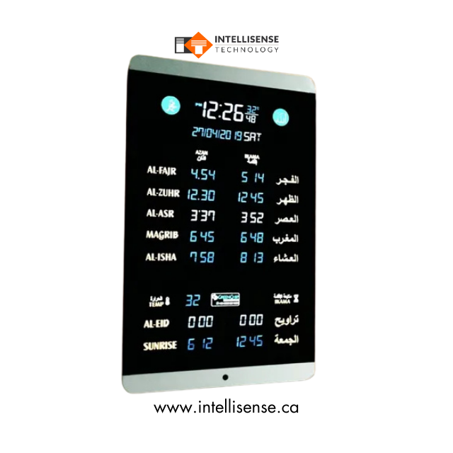 Sacred Sound Muslim Azan Clock with Acoustic Engineering Concert Hall Audio Quality and Digital Prayer Times for Music