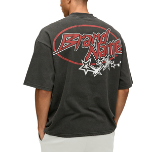 Camiseta gráfica extragrande Glory Custom Acid Wash, 100% algodón, impresión DTF, media manga, para streetwear, unisex. - Product Image 4