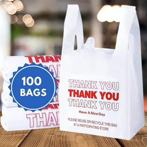 Bolsa de Basura Desechable Biodegradable con Asa para Uso en Tiendas y Comercios, 12x20 Pulgadas - Product Image 1
