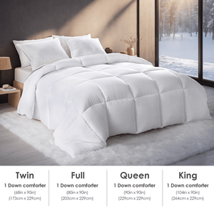 Piumino Trapuntato Oversize a Quadri Bianco di Lusso per Hotel, Piumino Invernale Pesante e Voluminoso per Camere da Letto e Pensioni - Product Image 3