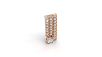Aarinya Broche Unisexe Classique en Or 14K avec Diamant de Laboratoire Solitaire Linéaire Cascade, Sertissage Triple Barre en Canal, Éclat Piliers, pour Mariage