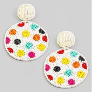 Nouvelles boucles d'oreilles en perles motif empilement de citrouilles, boucles d'oreilles en perles motif nœud, accessoires de bijouterie fine avec perles de rocaille, papillon tricolore et perle - Product Image 2