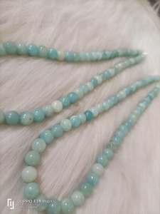 Collier en Amazonite naturelle 8 mm avec fermoir, bijoux en pierres précieuses polies, collier fait main, collier tendance pour femmes - Product Image 6