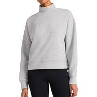 Maßgeschneiderte Damen Mock Neck Sweatshirts Baumwoll-Fleece Hoodie mit Druckdesign Streetwear Großhandelslieferant