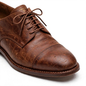 Chaussures habillées Oxford 100 % cuir marron premium pour hommes, à bout uni, à lacets, en cuir véritable, pour le bureau et les occasions professionnelles, de BD - Product Image 3