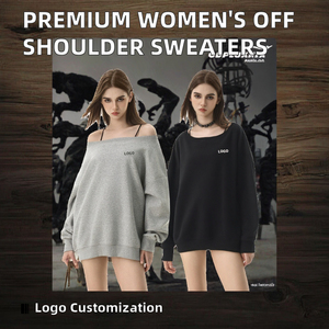 Sudadera Extra Grande para Mujer, con Hombros Descubiertos, Estampado de Leopardo, de Felpa, Secado Rápido, Manga Larga, Tejido de Algodón Transpirable, para Otoño - Product Image 4