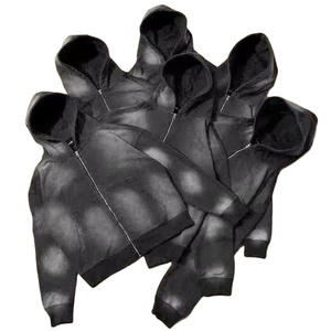 New Stylish Fashionable Breathable Men Acid Washed Zipper Hoodies With Flayer Pent <b>trouser</b> 100% Cotton Fleece Customization Logo - Product Image 3