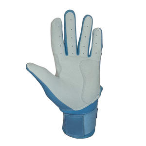 New Sky <b>Blue</b> Leather Baseball Batting Gloves Breathable Perforated Palm Grip Control Adjustable Wrist Closure XXL/XL Quick-Dry - Product Image 4