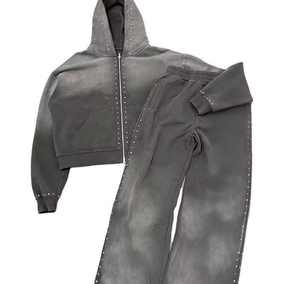 Survêtement personnalisé de haute qualité en coton 100% pour homme, imprimé à l'écran, poids lourd, design streetwear, prix bas - Product Image 1