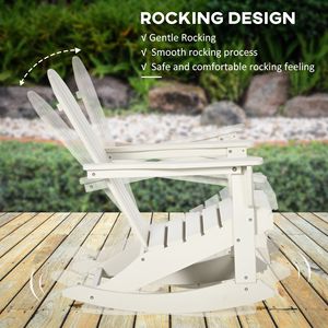 Silla Mecedora Adirondack de HDPE Blanca para Exteriores, Silla Mecedora para Jardín y Patio - Product Image 6
