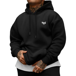 Sweat à capuche épais pour homme avec logo personnalisé – Sweat-shirt d'hiver 100 % coton molletonné avec motif brodé - Product Image 1