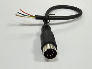 สายไฟ DC 2464 22AWG 6 แกน สีดำ ยาว 300 มม. 300V แบบเชื่อมต่อตรง DIN 5 พิน สายไฟสำหรับจ่ายไฟ - Product Image 1