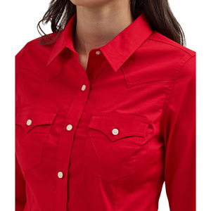 Camisa de mezclilla para mujer, manga larga, logotipo personalizado, ropa de calle de invierno, gruesa, transpirable, 100% algodón, tipo mezclilla - Product Image 6