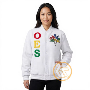 Chaqueta Universitaria Personalizada Eastern Star de Satén y Forro Polar Bordado OES, Transpirable, de Secado Rápido, con Exterior de Seda y Relleno 100% Poliéster - Product Image 1