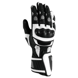 Gants de moto en cuir noir et blanc pour hommes, protection complète des doigts, équipement de conduite, motocross, course - Product Image 4