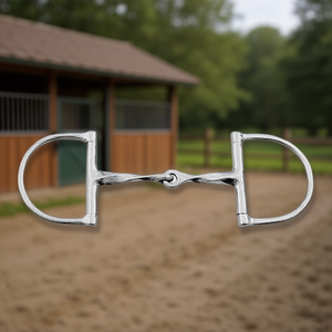 Bocado de equitación premium de acero inoxidable con anillo en D trenzado de una sola articulación para entrenamiento y control. - Product Image 3