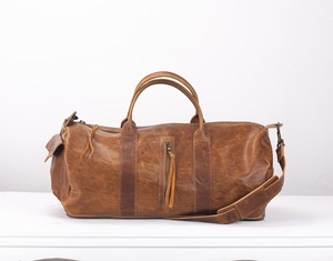 Sac de voyage en cuir véritable pour homme, style vintage, sac de week-end, grande capacité, bagage à main, poche pour chaussures, portable - Product Image 1