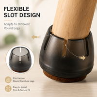 Couvre-pieds de meubles en PVC noir personnalisés de 30 mm, embouts ronds pour pieds de chaise, pour meubles