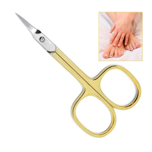 Ciseaux de manucure professionnels de luxe plaqués or avec logo personnalisé, ciseaux à cuticules droits, légers, réutilisables et tranchants - Product Image 4