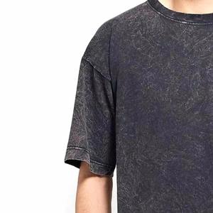 T-shirt décontracté pour homme 100 % coton délavé à l'acide, coupe classique, léger, respirant, avec logo frontal, style urbain, meilleure vente - Product Image 2