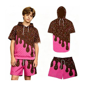 Vente en gros de sweat-shirts à manches courtes de baseball américain, tendance, imprimés par sublimation, en polyester, décontractés pour les jeunes, sweat-shirts de sport à manches courtes - Product Image 1