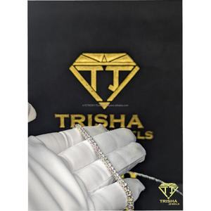 Pulsera de tenis de moissanita estilo hip hop con incrustaciones de diamantes, de plata de ley 925, pasa la prueba del probador, para hombre, para aniversario, de Trisha Jewels - Product Image 5