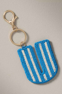 Porte-clés lettre T en perles de rocaille à carreaux verts, fait main, haute qualité, écologique, bijou de mariage classique, breloque de sac brodée - Product Image 3