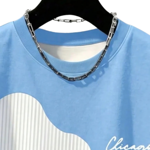 Camiseta de Manga Corta con Bloques de Color, Cuello Redondo, Estilo Casual Urbano, Estampado Abstracto, Ligera, para Uso Diario, Venta al Por Mayor - Product Image 5