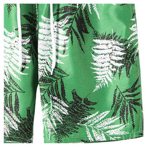 Men's Green <b>Fern</b> <b>Print</b> Board Shorts 100% Polyester Breathable Quick Dry Drawstring Casual Swimwear with Pockets - Product Image 4