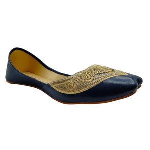 Calzado Étnico para Mujer, Hecho a Mano, Bordado, Diseño Exclusivo, Khussa Plano, Color Amarillo, Venta al Por Mayor, Personalizable - Product Image 3