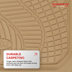 Roadpower (RP-RBR-1515) Universal All-Weather Heavy Duty <b>Rubber</b> Built Car <b>Floor</b> Mats With Deep Tread Pattern & Easy to Clean - Product Image 6