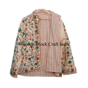 Chaqueta de Terciopelo Hermosa con Diseño Floral Bordado para Mujer, Chaqueta Suzani para Fiesta - Product Image 4