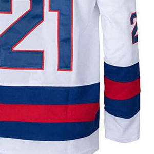 ชุดยูนิฟอร์มฮอกกี้น้ำแข็งคุณภาพพรีเมียม ระบายอากาศได้ดี ซับเหงื่อ ผลิตจากผ้าโพลีเอสเตอร์/คอตตอนตาข่าย พิมพ์ลายด้วยเทคนิคฮีททรานเฟอร์ตามสั่ง - Product Image 6