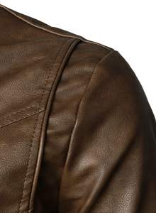 Vestes en cuir PU fabriquées en usine pour hommes, prix bas, vente en gros, nouveautés pour hommes, vestes d'hiver pour hommes - Product Image 4