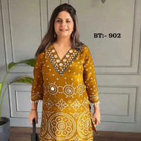 Salwar Kameez en rayonne imprimée pour femme, style Heavy Work |   Traditionnel, longueur genou |   Collier de créateur |   Vêtements ethniques confortables |   Quotidien