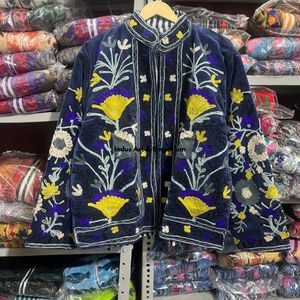 Indian Handmade Suzani Cotton <b>Jacket</b> Hand Embroidered <b>Short</b> <b>Jacket</b> Unisex Coat Handmade Suzani <b>Short</b> <b>Jacket</b> - Product Image 6